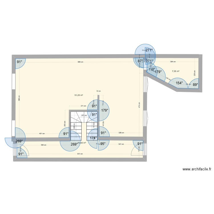 2023 mai rdc . Plan de 3 pièces et 75 m2