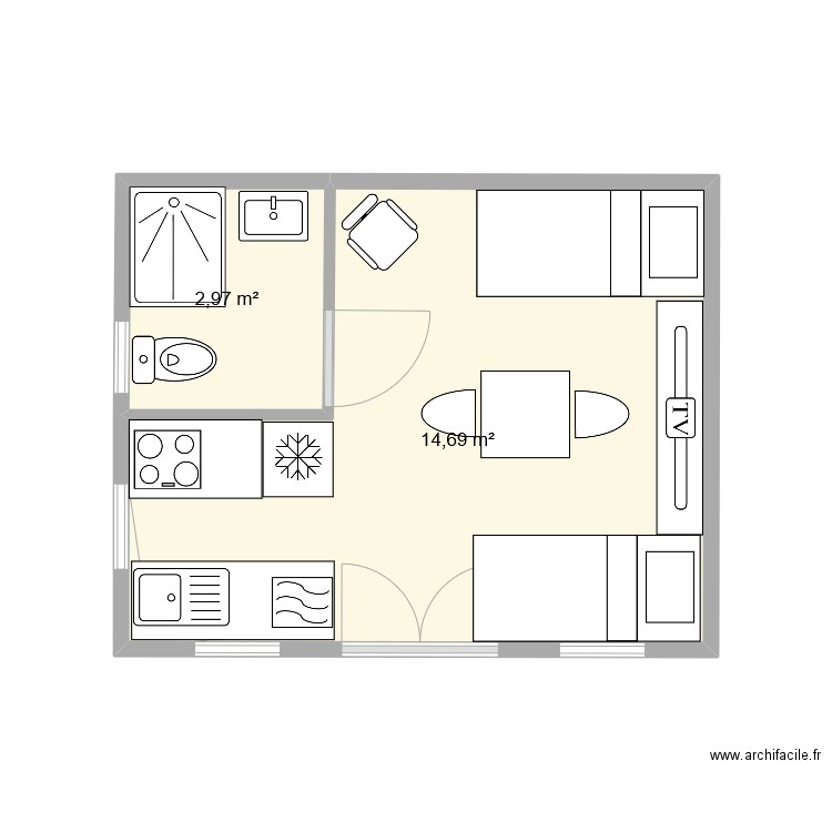 Studio jardin 2. Plan de 0 pièce et 0 m2
