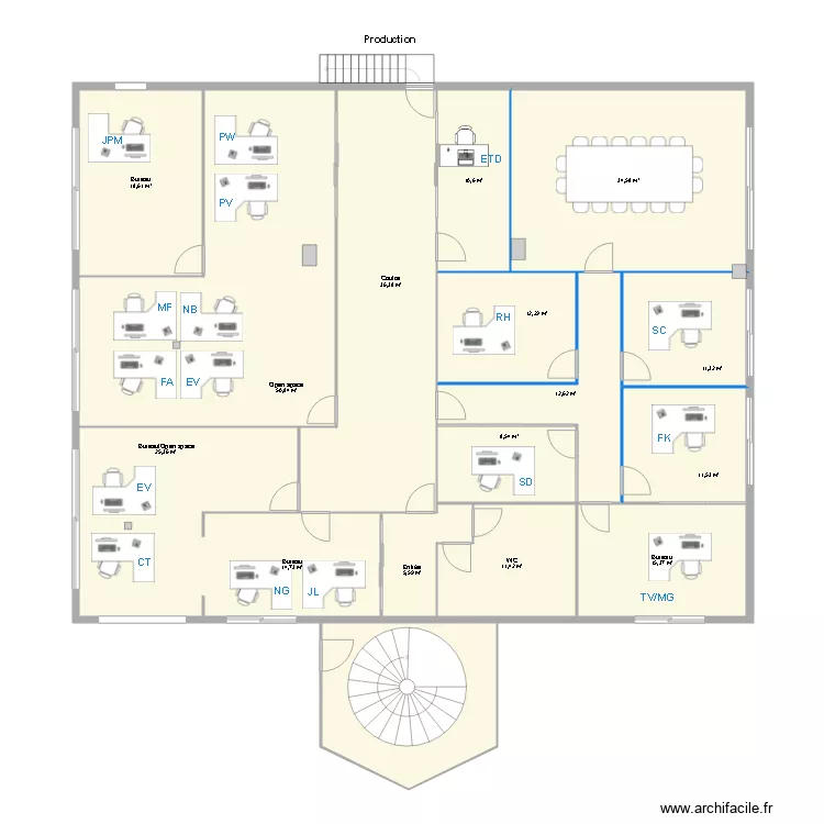 Locaux NPVC avec bureaux. Plan de Locaux NPVC avec bureaux. Plan de