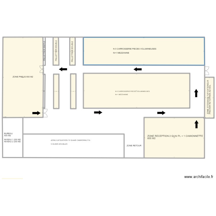 projet plateforme V2. Plan de 10 pièces et 3313 m2