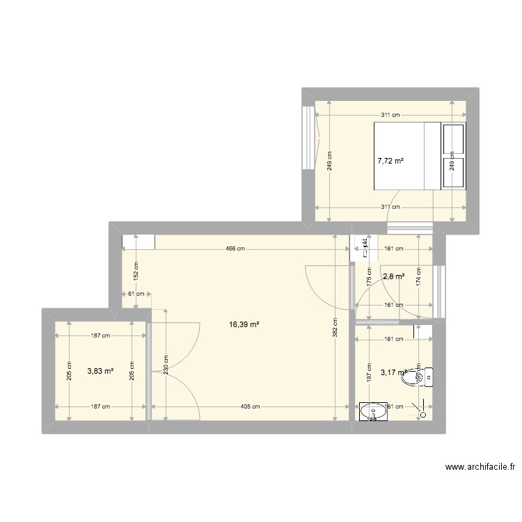 carnon. Plan de 5 pièces et 34 m2