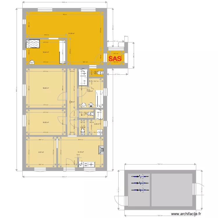 annexe seule appart GO fermé. Plan de annexe seule appart GO fermé. Plan de