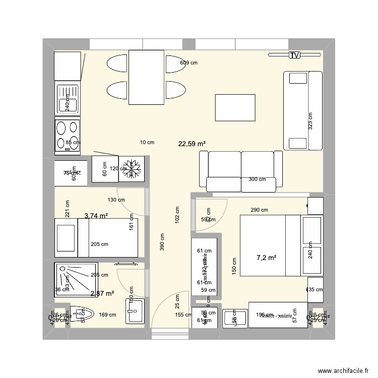 RPP 2. Plan de 6 pièces et 37 m2