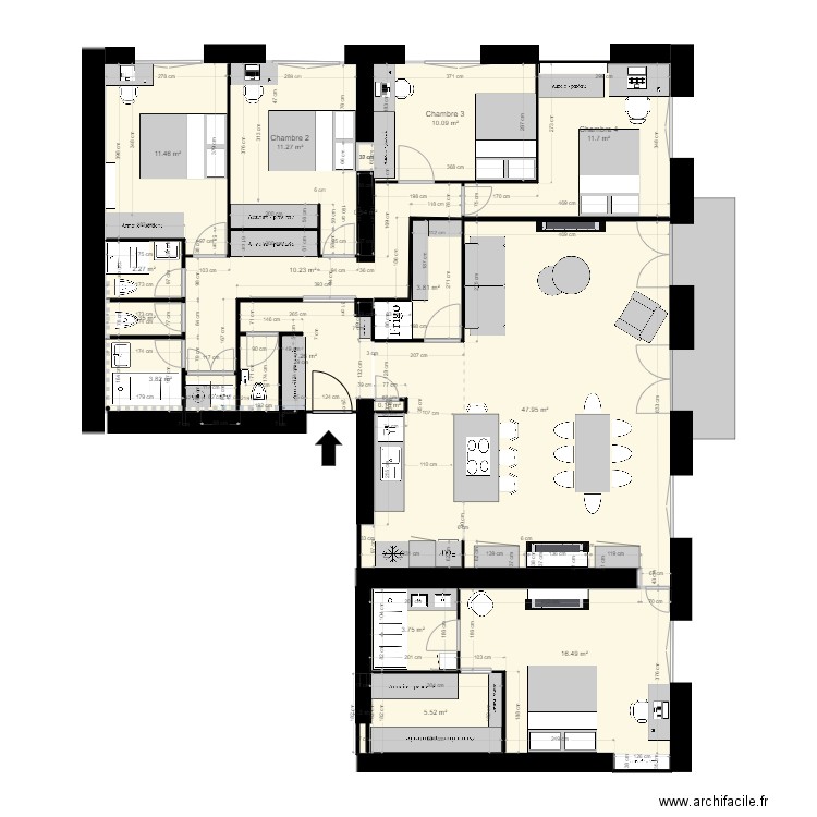 29 crs FR v16. Plan de 17 pièces et 148 m2