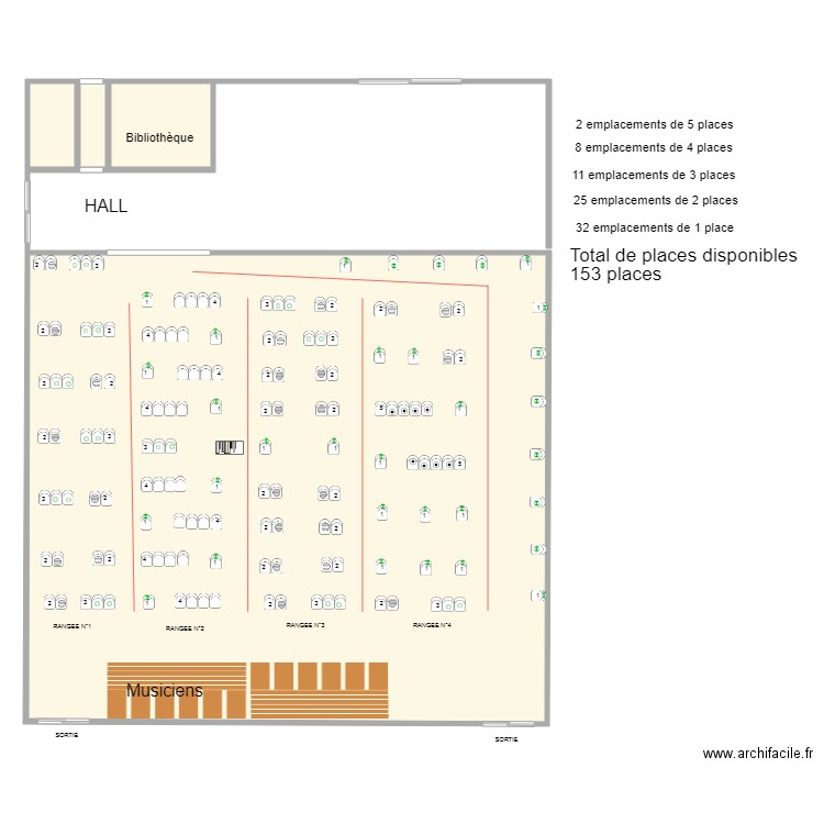 Plan de la Salle . Plan de 0 pièce et 0 m2