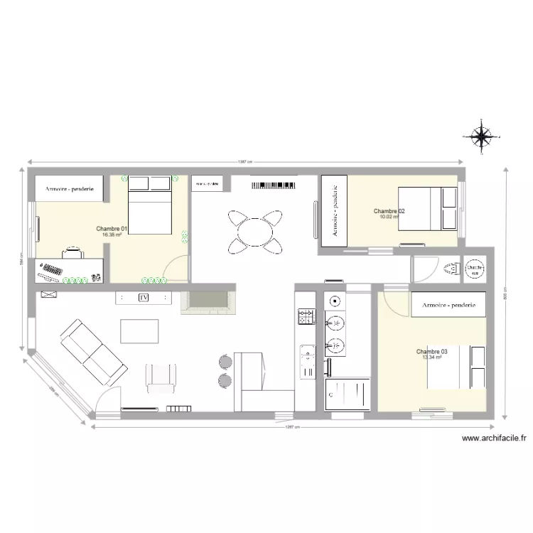 Maison L&eacute;ognan Plan &eacute;lectricit&eacute; Prise chambre 01. Plan de 