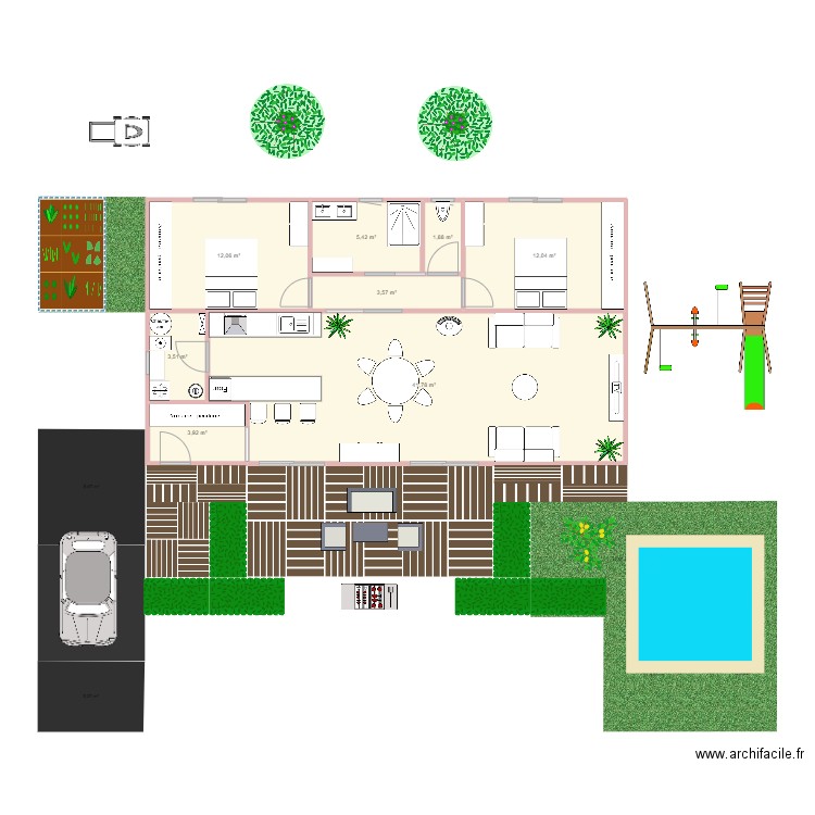 MATH ... Plan de 8 pièces et 84 m2