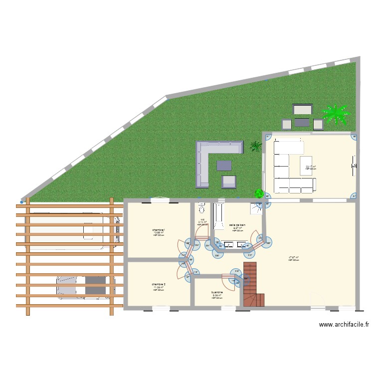 maison et agrandisemant . Plan de 0 pièce et 0 m2
