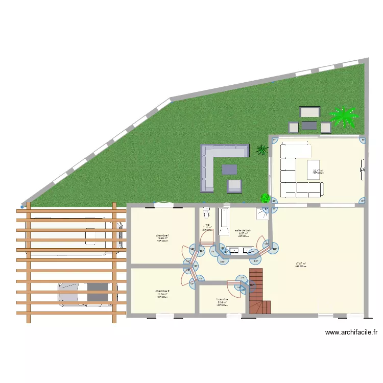 maison et agrandisemant . Plan de 