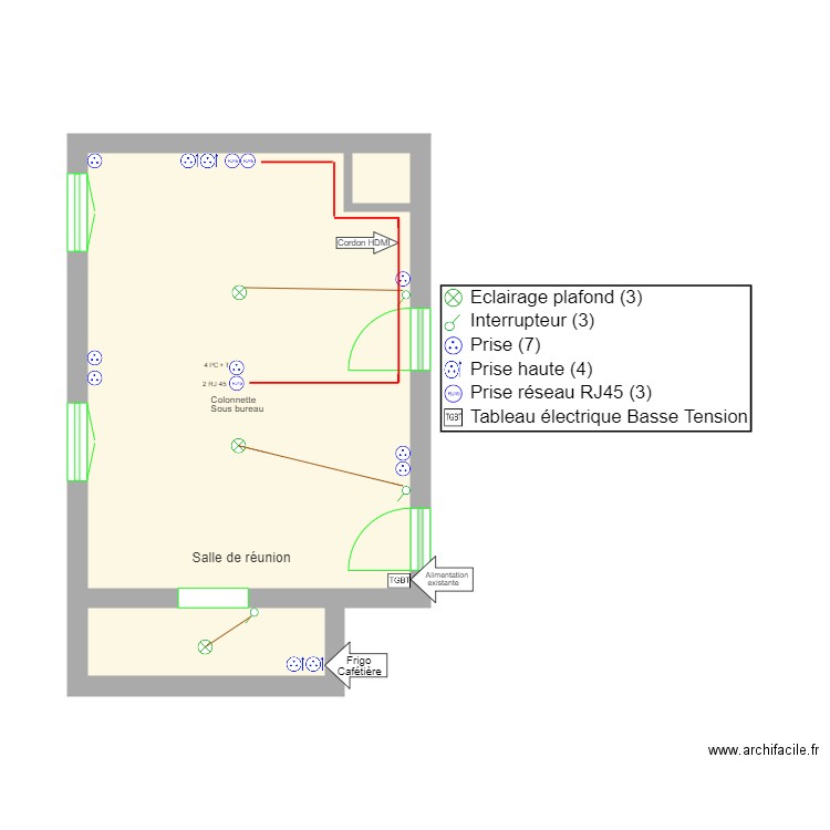 Salle de réunion. Plan de 0 pièce et 0 m2