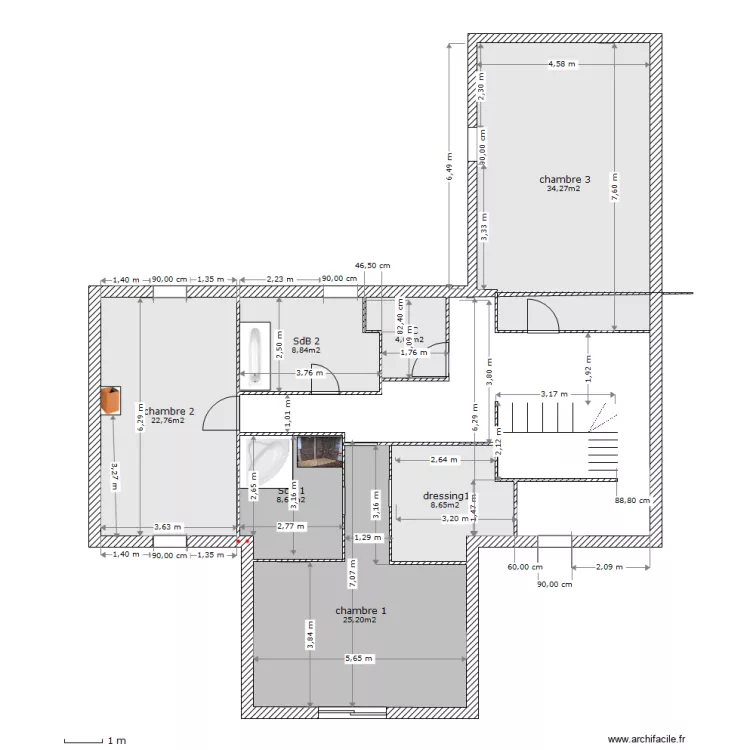 etage1 plancher chauffant. Plan de 