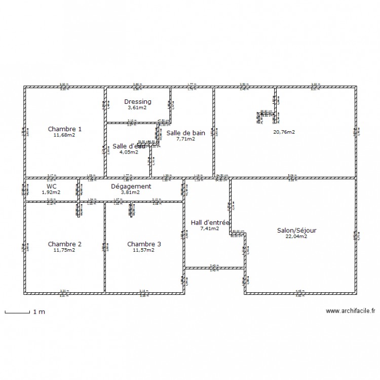 Plan Cloisons B. Plan de 0 pièce et 0 m2