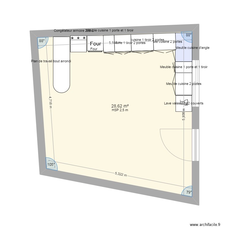 cuisine 1. Plan de 0 pièce et 0 m2