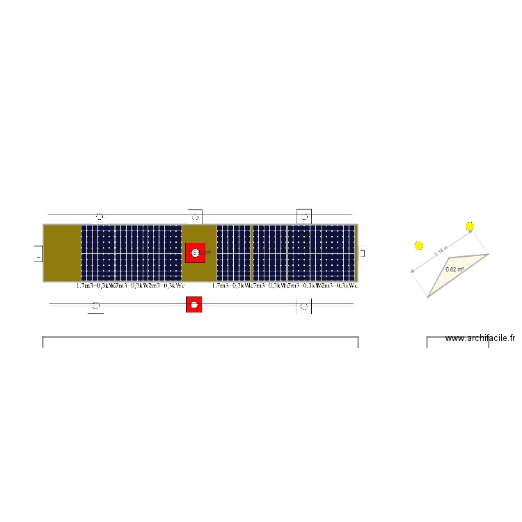 solaire. Plan de 0 pièce et 0 m2