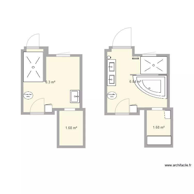 Salle de bains 2. Plan de 