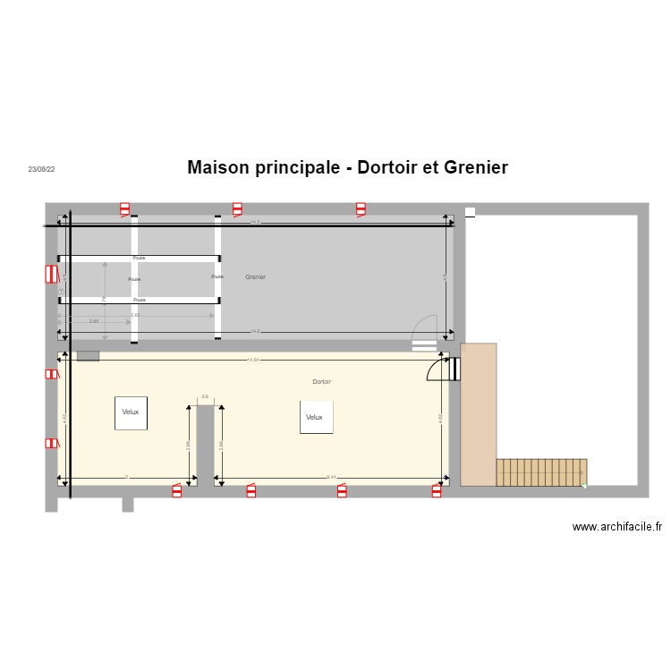 La plaine  Dortoir Grenier V2. Plan de 3 pièces et 191 m2