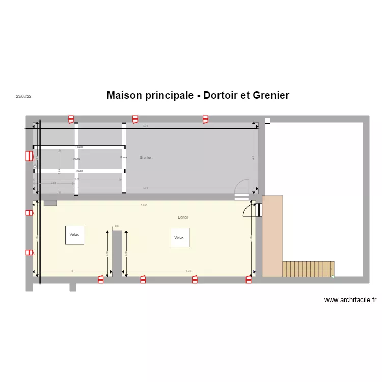 La plaine  Dortoir Grenier V2. Plan de 