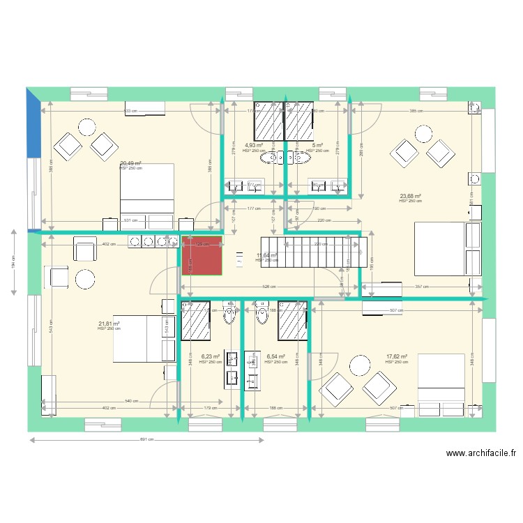 Caro modification Etage au 4 janvier 2022. Plan de 0 pièce et 0 m2