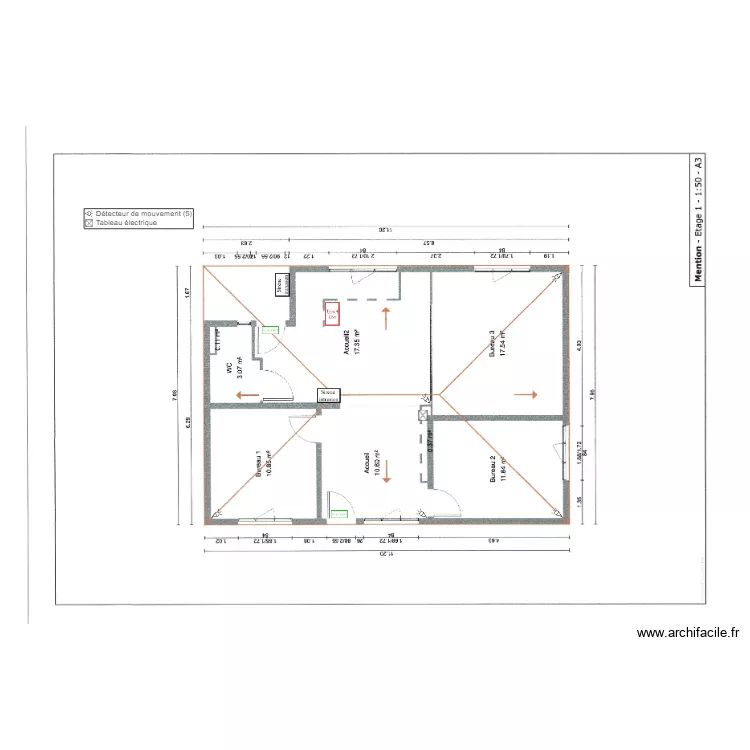 Implant CFaible Bureau RDC ROGER DUMOULIN. Plan de 