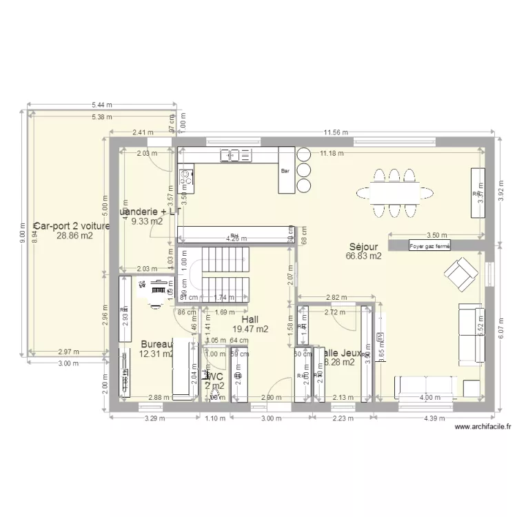Maison RDC 26 10x14. Plan de 