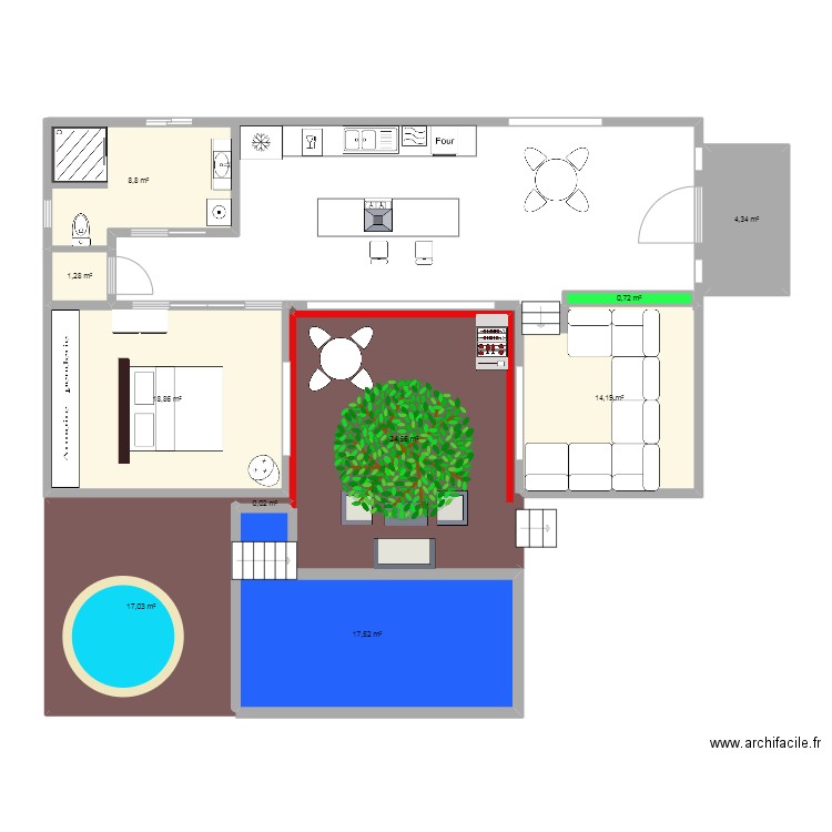 chaiyapum 3. Plan de 6 pièces et 3 m2