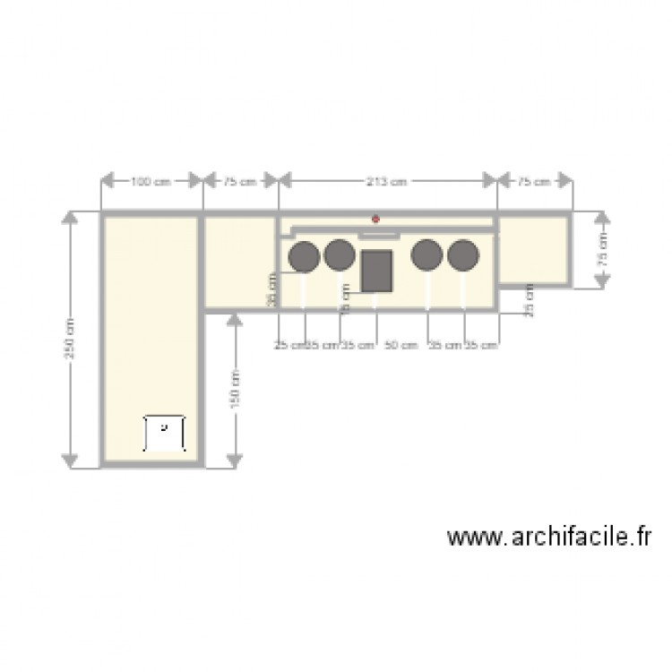 four Naniwe2. Plan de 3 pièces et 5 m2