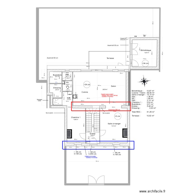 doumerc 2 gros oeuvre v14 - plan pierre. Plan de 8 pièces et 52 m2