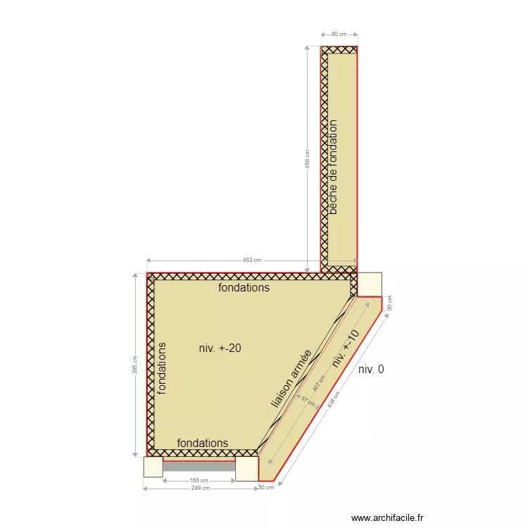 RICHARD JACCUZY TROTTOIR fondations. Plan de 