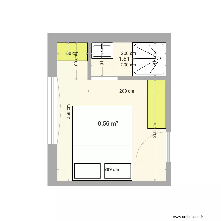 chambre 2 rdc. Plan de 