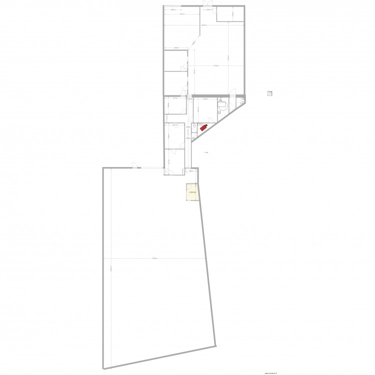 Global local et WC handicapé. Plan de 0 pièce et 0 m2