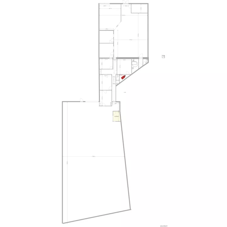 Global local et WC handicap&eacute;. Plan de 