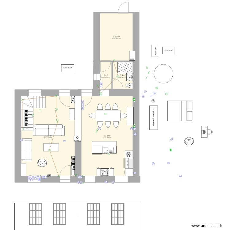 grouchy sans extension. Plan de 0 pièce et 0 m2