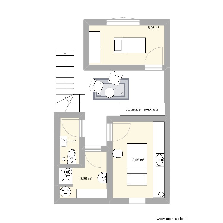 Étage institut . Plan de 0 pièce et 0 m2