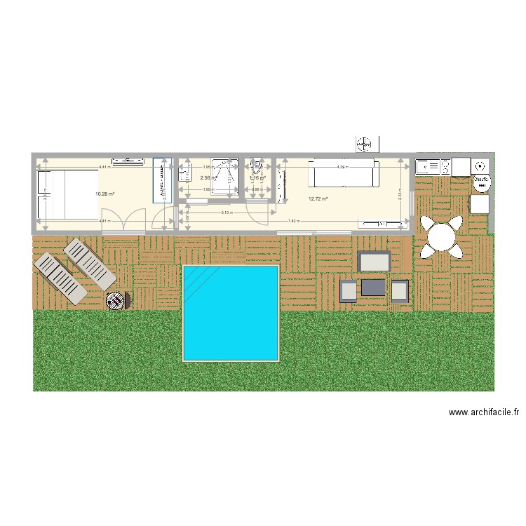 Lodge container Martinique 2 4 personnes projet 2. Plan de 0 pièce et 0 m2