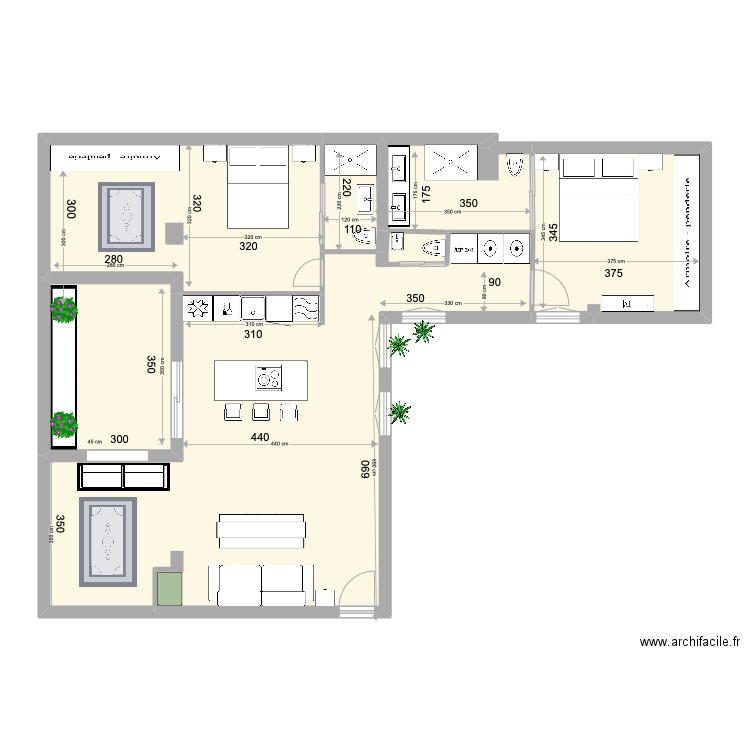 ayala 23 con medidas. Plan de 7 pièces et 100 m2