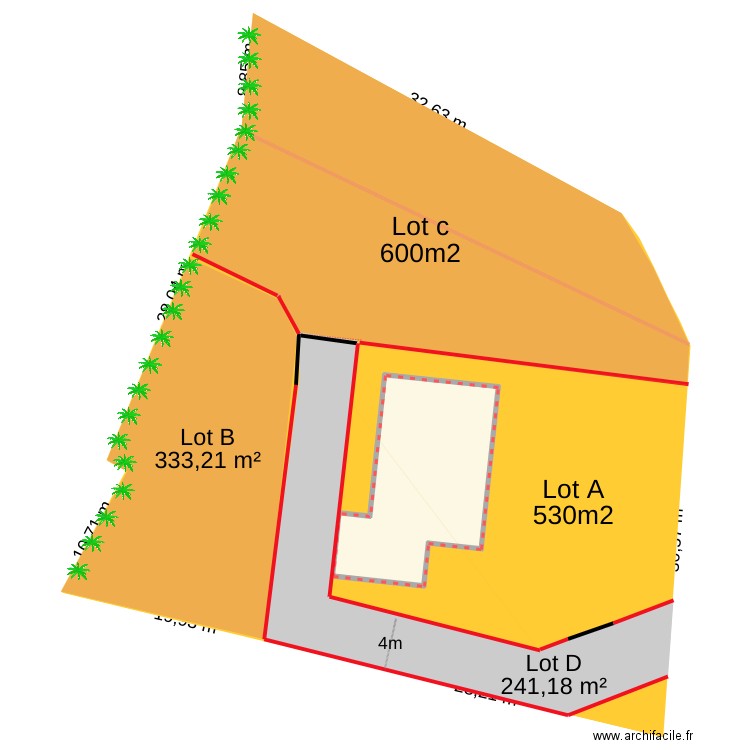 plan ok fini surface. Plan de 1 pièce et 134 m2