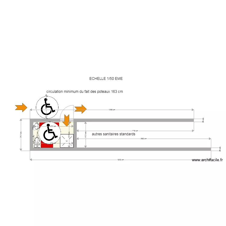FOCUS TOILETTES camping les chapelains. Plan de 