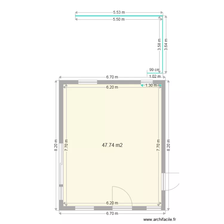 PLAN REZ DE CHAUSSEE HUGO. Plan de 
