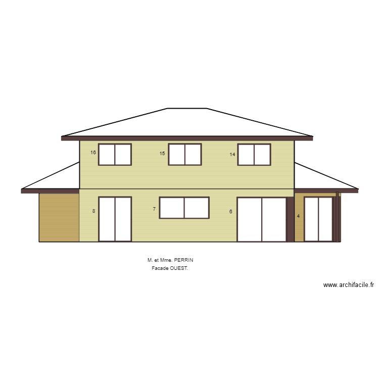 PERRIN FACADE OUEST. Plan de 0 pièce et 0 m2