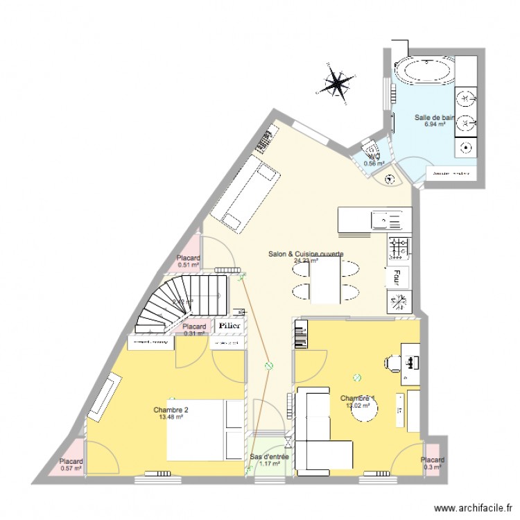 Appartement aménagé 5. Plan de 0 pièce et 0 m2