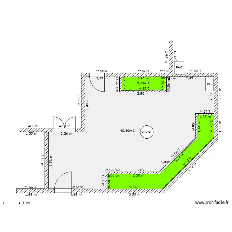 terrasse. Plan de 