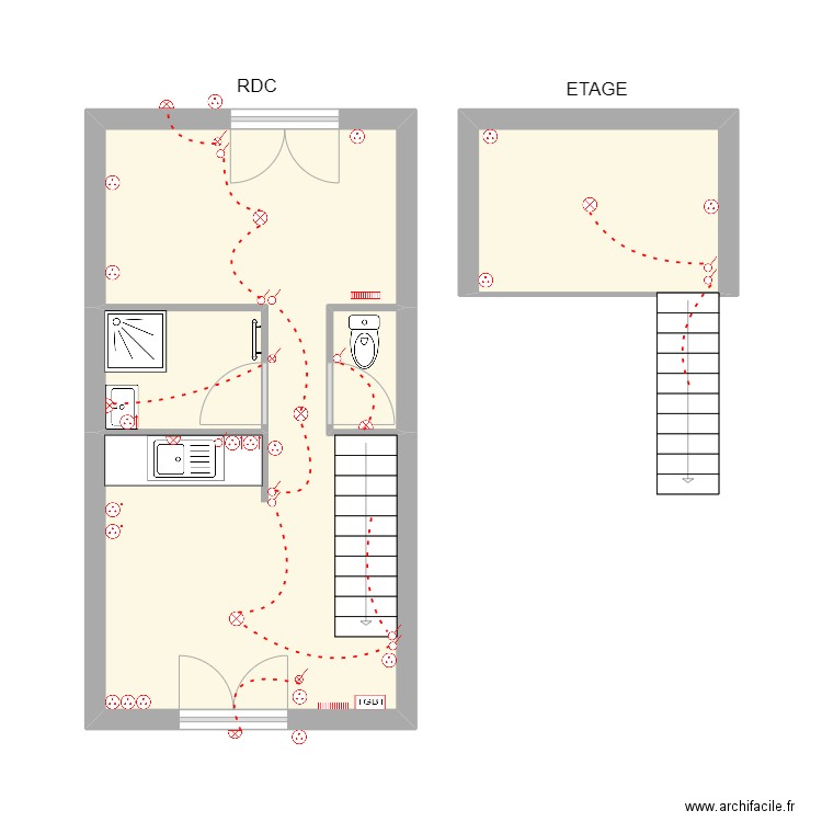 LAGOUARDAT. Plan de 4 pièces et 34 m2