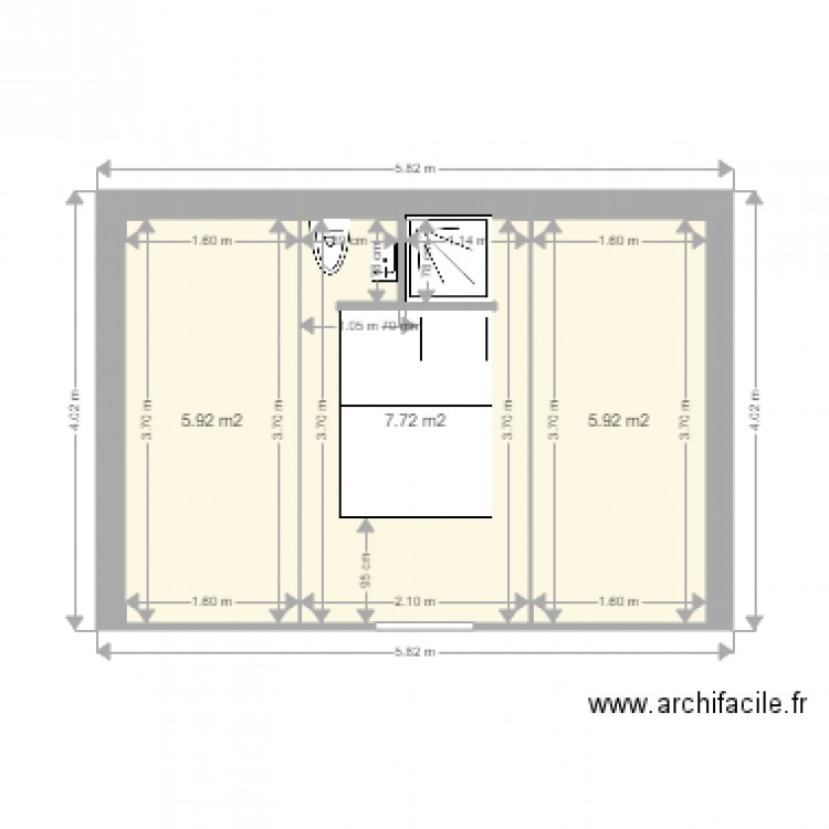 chambre amis combles 2. Plan de 0 pièce et 0 m2