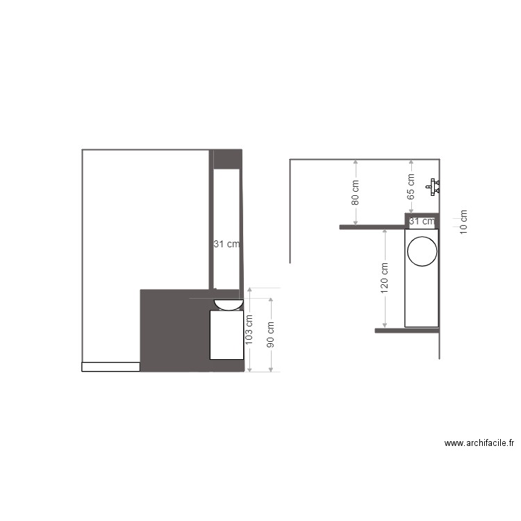 verneret sdb. Plan de 0 pièce et 0 m2