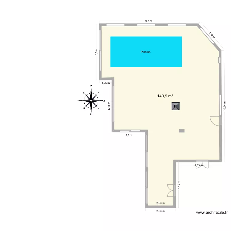 Espace détente coté cuisine V7. Plan de 1 et 141 m² Espace détente coté cuisine V7. Plan de 1 et 141 m²