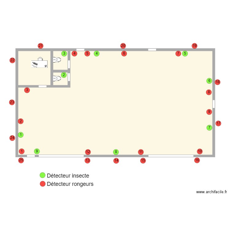 AHGA. Plan de 2 pièces et 242 m2