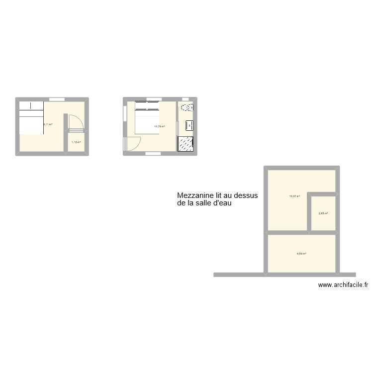 cabane brem. Plan de 6 pièces et 43 m2