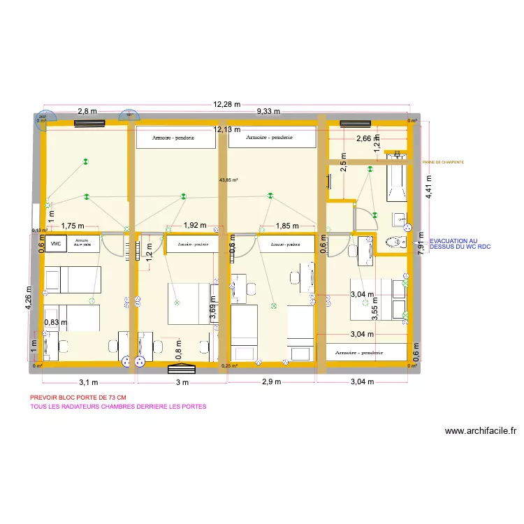 AGUILLON_RABIN R1. Plan de 12  et 95 m²