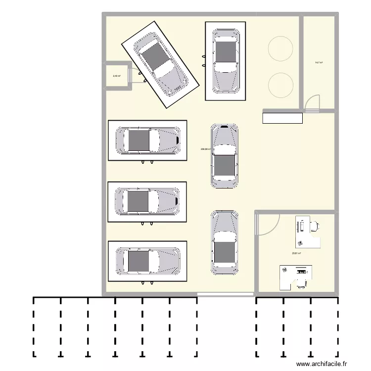 Garage U61. Plan de 4 et 307 m² Garage U61. Plan de 4 et 307 m²