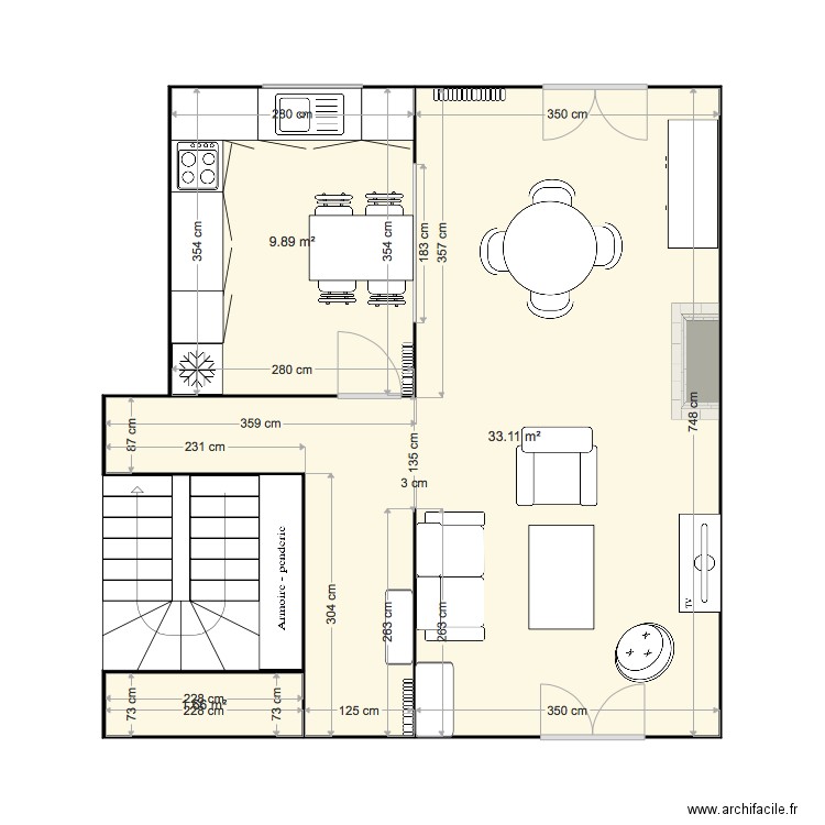 Crevenat porte cuisine entrée. Plan de 0 pièce et 0 m2